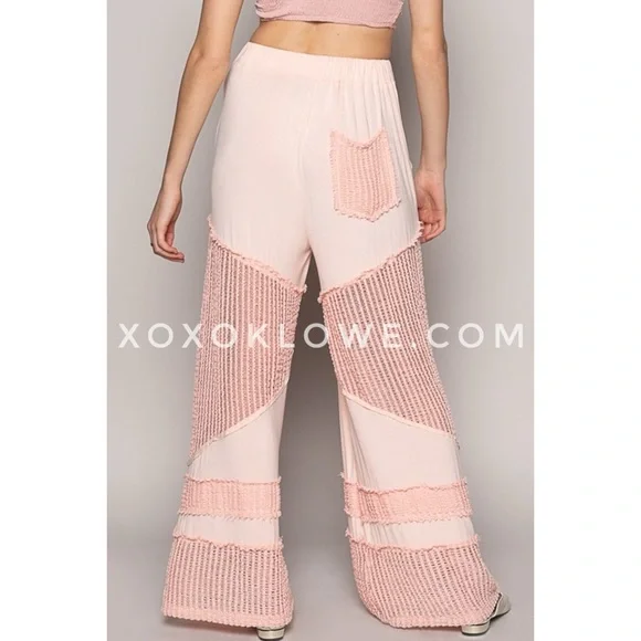 POL Blush Pink Flowy Wide Leg Rayon Jersey Palazzo Pants - Picture 5 of 11